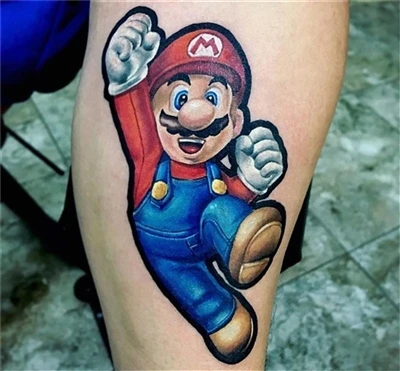 Mario Bross tomonidan tatuirovka qilingan @ nacho_serrano_2012 Argentinadan #...