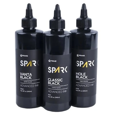 Spark Yuqori sifatli model chuqur qora tatuirovka ink 3 seriyali qora / teshik qora / VTA Qora doimiy tatuirovka