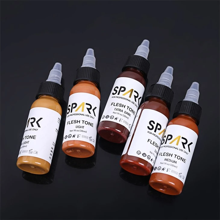 Kosmetik tatuirovkalarni aralashtirish uchun Spark tatuirovka siyohlari to'plami 1OZ 5 dona.