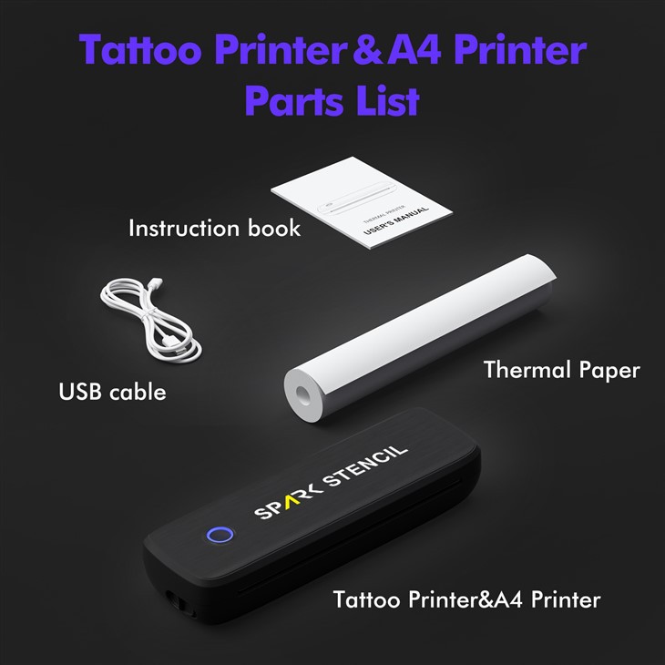 Wireless Bluetooth Temporary Tattoo Transfer Machine Stencil Type