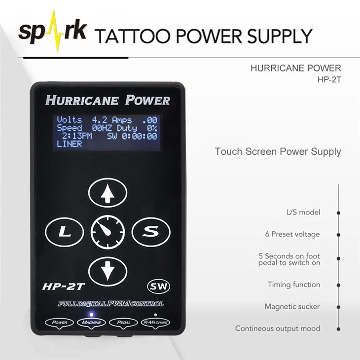 Elektr quvvat manbai Tattoo Digital Hurricane Tattoo Power Supplies