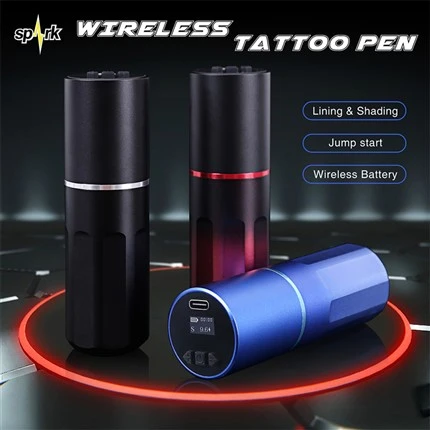 Spark Brushless Dvigatel simsiz tatuirovka mashinasi Body Art uchun Spark Wireless Tattoo Pen