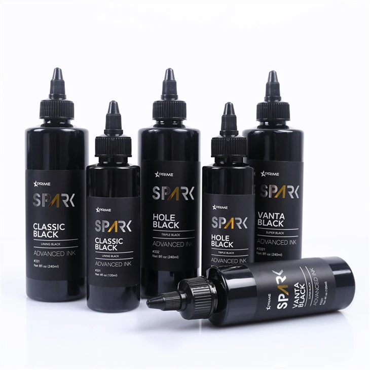 Super Qora 8OZ Qora Siyoh Seriya Vanta Qora Spark Tattoo Ink Tattoo Ink Set